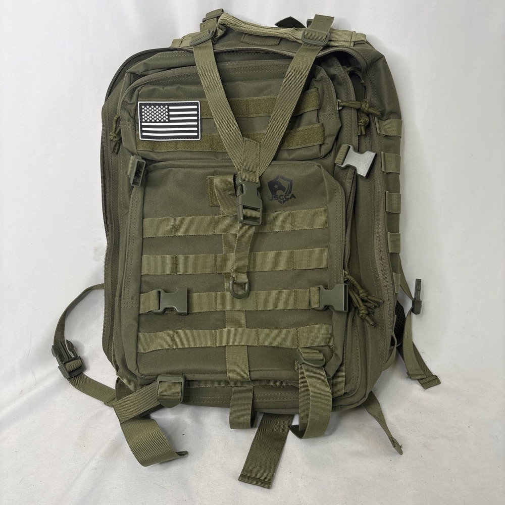 USCCA Military Green Tactical Backpack Adjustable Straps Multi Pocket Gorpcore